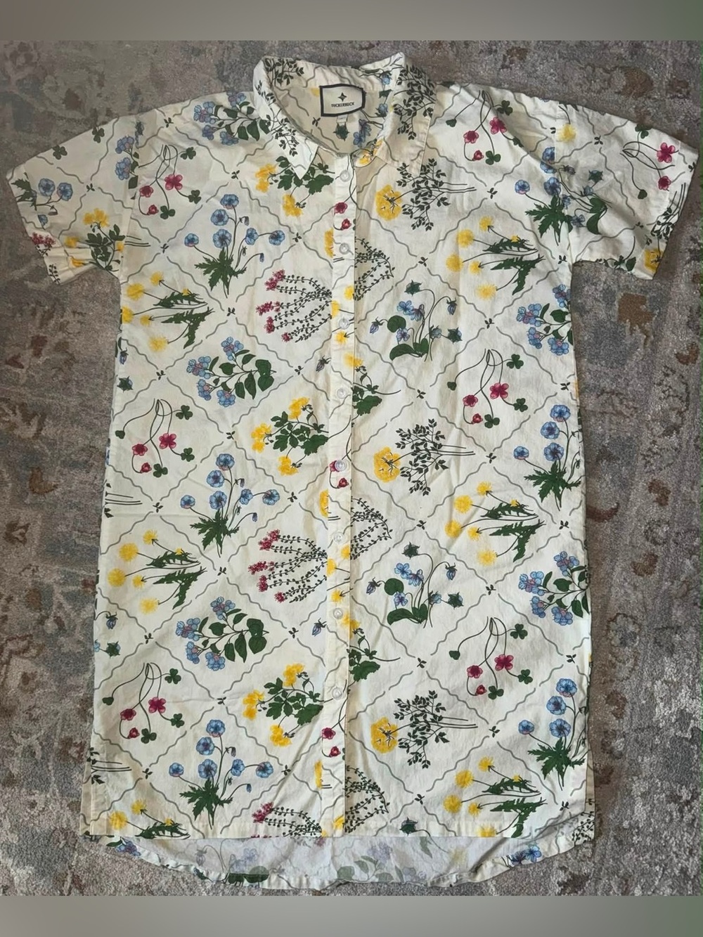 Women’s Garden Floral Button-Up Dress sz Small